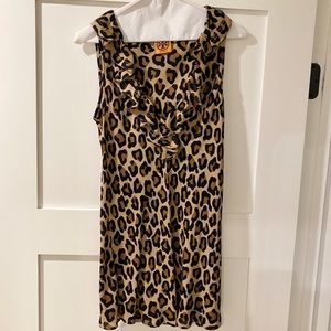 Tory Burch Leopard Silk Ruffle Top - size 10